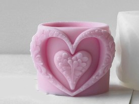 Molde silicona cilindro corazon sobresaliente 